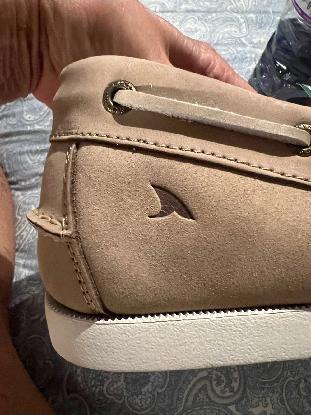Rugged Shark Sishield Protect, Men’s Size 11.5 Leather Tan Boat Shoe, new/tags